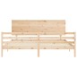 vidaXL Estructura de cama de matrimonio con cabecero madera maciza