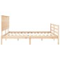 vidaXL Estructura de cama de matrimonio con cabecero madera maciza