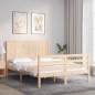 vidaXL Estructura de cama con cabecero madera maciza 140x190 cm vidaXL Estructura de cama con cabecero madera maciza 140x190 cm