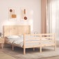 vidaXL Estructura de cama con cabecero madera maciza 140x190 cm vidaXL Estructura de cama con cabecero madera maciza 140x190 cm