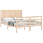 vidaXL Estructura de cama con cabecero madera maciza 140x190 cm vidaXL Estructura de cama con cabecero madera maciza 140x190 cm