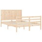 vidaXL Estructura de cama con cabecero madera maciza 140x190 cm vidaXL Estructura de cama con cabecero madera maciza 140x190 cm