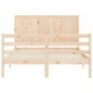 vidaXL Estructura de cama con cabecero madera maciza 140x190 cm vidaXL Estructura de cama con cabecero madera maciza 140x190 cm