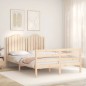 vidaXL Estructura de cama con cabecero madera maciza 140x200 cm vidaXL Estructura de cama con cabecero madera maciza 140x200 cm