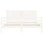 vidaXL Estructura cama de matrimonio con cabecero madera maciza blanco