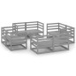 vidaXL Muebles de jardín 8 piezas gris madera de pino maciza