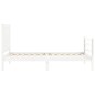 vidaXL Estructura de cama individual con cabecero madera maciza blanco