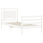 vidaXL Estructura de cama individual con cabecero madera maciza blanco vidaXL Estructura de cama individual con cabecero madera maciza blanco