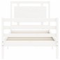 vidaXL Estructura de cama individual con cabecero madera maciza blanco vidaXL Estructura de cama individual con cabecero madera maciza blanco