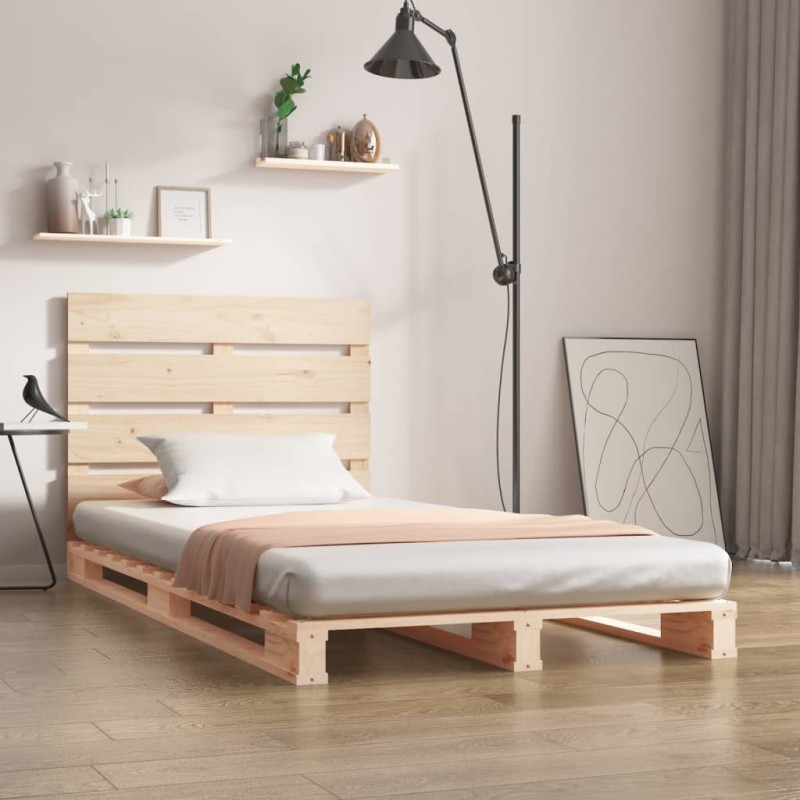 vidaXL Estructura de cama madera maciza de pino 90x190 cm vidaXL Estructura de cama madera maciza de pino 90x190 cm