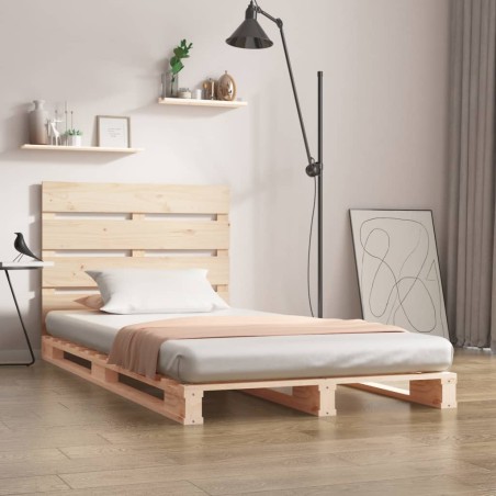 vidaXL Estructura de cama madera maciza de pino 90x190 cm