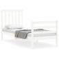 vidaXL Estructura de cama individual con cabecero madera maciza blanco vidaXL Estructura de cama individual con cabecero madera maciza blanco