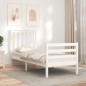 vidaXL Estructura de cama individual con cabecero madera maciza blanco vidaXL Estructura de cama individual con cabecero madera maciza blanco