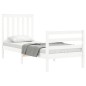 vidaXL Estructura de cama individual con cabecero madera maciza blanco vidaXL Estructura de cama individual con cabecero madera maciza blanco