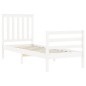 vidaXL Estructura de cama individual con cabecero madera maciza blanco vidaXL Estructura de cama individual con cabecero madera maciza blanco