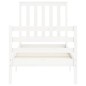 vidaXL Estructura de cama individual con cabecero madera maciza blanco vidaXL Estructura de cama individual con cabecero madera maciza blanco