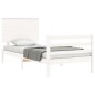 vidaXL Estructura de cama con cabecero madera maciza blanco vidaXL Estructura de cama con cabecero madera maciza blanco