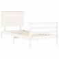 vidaXL Estructura de cama con cabecero madera maciza blanco vidaXL Estructura de cama con cabecero madera maciza blanco