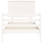 vidaXL Estructura de cama con cabecero madera maciza blanco vidaXL Estructura de cama con cabecero madera maciza blanco