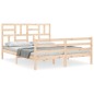 vidaXL Estructura de cama de matrimonio con cabecero madera maciza vidaXL Estructura de cama de matrimonio con cabecero madera maciza