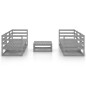 vidaXL Juego de muebles de jardín 7 piezas gris madera maciza de pino