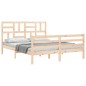 vidaXL Estructura de cama de matrimonio con cabecero madera maciza vidaXL Estructura de cama de matrimonio con cabecero madera maciza