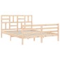 vidaXL Estructura de cama de matrimonio con cabecero madera maciza vidaXL Estructura de cama de matrimonio con cabecero madera maciza