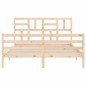 vidaXL Estructura de cama de matrimonio con cabecero madera maciza vidaXL Estructura de cama de matrimonio con cabecero madera maciza