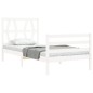 vidaXL Estructura de cama individual con cabecero madera maciza blanco vidaXL Estructura de cama individual con cabecero madera maciza blanco