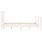 vidaXL Estructura cama de matrimonio con cabecero madera maciza blanco vidaXL Estructura cama de matrimonio con cabecero madera maciza blanco