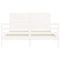 vidaXL Estructura de cama con cabecero madera maciza blanco 160x200 cm vidaXL Estructura de cama con cabecero madera maciza blanco 160x200 cm