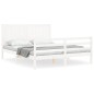 vidaXL Estructura de cama con cabecero madera maciza blanco 160x200 cm