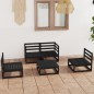 vidaXL Juego de muebles de jardín 5 piezas negro madera maciza de pino vidaXL Juego de muebles de jardín 5 piezas negro madera maciza de pino