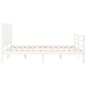 vidaXL Estructura de cama con cabecero madera maciza blanco 160x200 cm