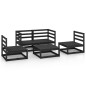 vidaXL Juego de muebles de jardín 5 piezas negro madera maciza de pino vidaXL Juego de muebles de jardín 5 piezas negro madera maciza de pino