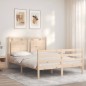 vidaXL Estructura de cama con cabecero madera maciza 140x190 cm vidaXL Estructura de cama con cabecero madera maciza 140x190 cm