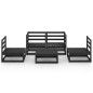 vidaXL Juego de muebles de jardín 5 piezas negro madera maciza de pino vidaXL Juego de muebles de jardín 5 piezas negro madera maciza de pino