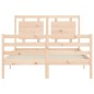 vidaXL Estructura de cama con cabecero madera maciza 140x190 cm vidaXL Estructura de cama con cabecero madera maciza 140x190 cm
