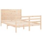 vidaXL Estructura de cama de matrimonio con cabecero madera maciza vidaXL Estructura de cama de matrimonio con cabecero madera maciza