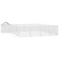vidaXL Perrera de exterior con techo acero galvanizado plata 10x8x2,5m