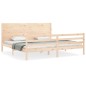 vidaXL Estructura de cama de matrimonio con cabecero madera maciza vidaXL Estructura de cama de matrimonio con cabecero madera maciza