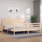 vidaXL Estructura de cama de matrimonio con cabecero madera maciza vidaXL Estructura de cama de matrimonio con cabecero madera maciza