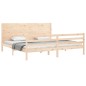 vidaXL Estructura de cama de matrimonio con cabecero madera maciza vidaXL Estructura de cama de matrimonio con cabecero madera maciza