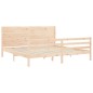 vidaXL Estructura de cama de matrimonio con cabecero madera maciza vidaXL Estructura de cama de matrimonio con cabecero madera maciza