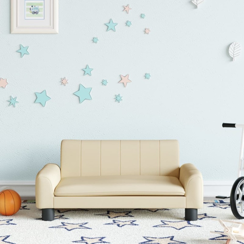 vidaXL Sofá para niños de tela crema 70x45x30 cm vidaXL Sofá para niños de tela crema 70x45x30 cm