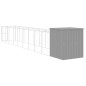 vidaXL Caseta perro corral acero galvanizado gris claro 165x1067x181cm