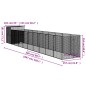 vidaXL Caseta perro corral acero galvanizado gris claro 165x1067x181cm