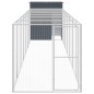 vidaXL Gallinero con corral acero galvanizado gris 165x863x181 cm