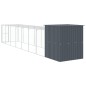 vidaXL Gallinero con corral acero galvanizado gris 165x863x181 cm