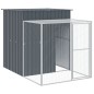 vidaXL Gallinero con corral acero galvanizado gris 165x863x181 cm